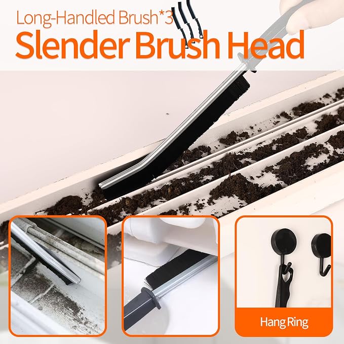 Window Sill Cleaner Tool - 14 Pcs Magic Door Window Track Cleaning Tool Kit | Sliding Door Track Cleaner Groove Crevice Cleaning Brush for Door/Sill/Corners/Sinks/Shutter/Tile/Blinds