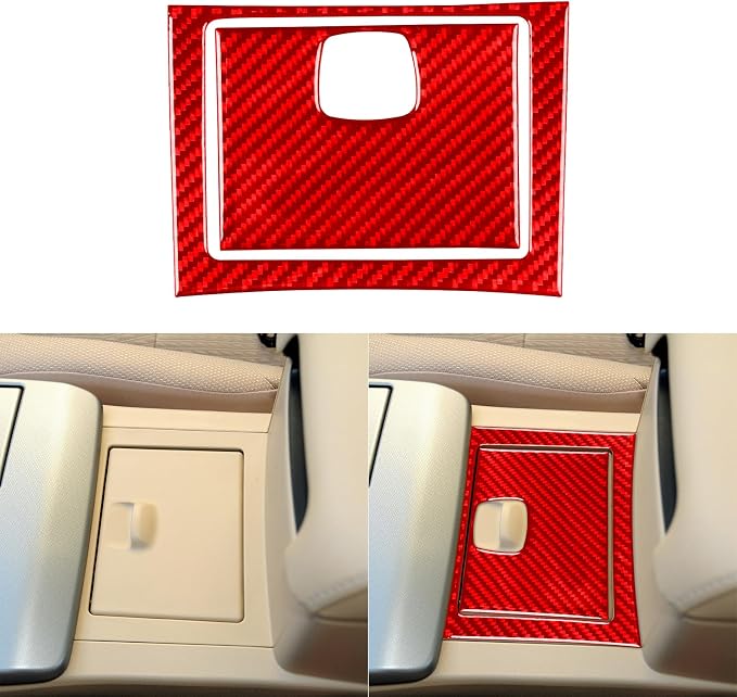 Real Carbon Fiber Trim for Toyota Camry Accessories | for 2012 2013 2014 Centor Control Gear Shift Storage Panel Interior Thick Overlay Decal 2PCs