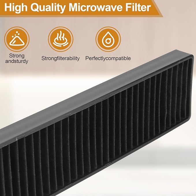 Replacement Filter Fit for LG Microwave Filter 5230W1A003A LMV1650ST, LMV1650SW LMV2031BD Microwave Grease Filter Microwave Charcoal Air Filte for lmv1650st lmv2031st Parts Charcoal Filter-Pack of 2