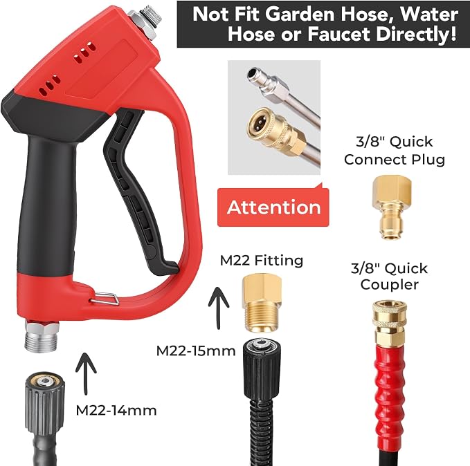 Foam Cannon for Pressure Washer, 5000 Psi, 1L, 6 Nozzles | 2-In-1 Foam And Rinse, Dual Connector, Adjustable Foam Output, 1/4" Quick Connect, Rust-Resistant Build