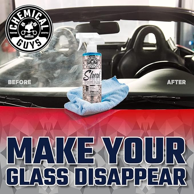 Chemical Guys, Streak-Free Glass & Window Cleaner, Safe on Tint, 32 fl oz | Ammonia-free and safe on tint, clears fingerprints, smoke film and road grime from glass, mirrors and screens