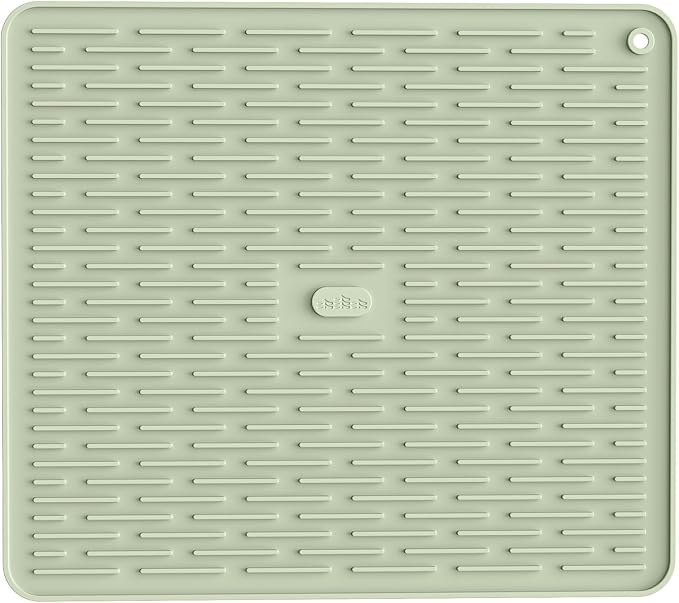 ME.FAN Silicone Dish Drying Mat for Kitchen Counter, Dish Drying Pad for Sink, Refrigerator or Drawer, Countertop Protection Pad L - 18''×16'' - Desert Sage