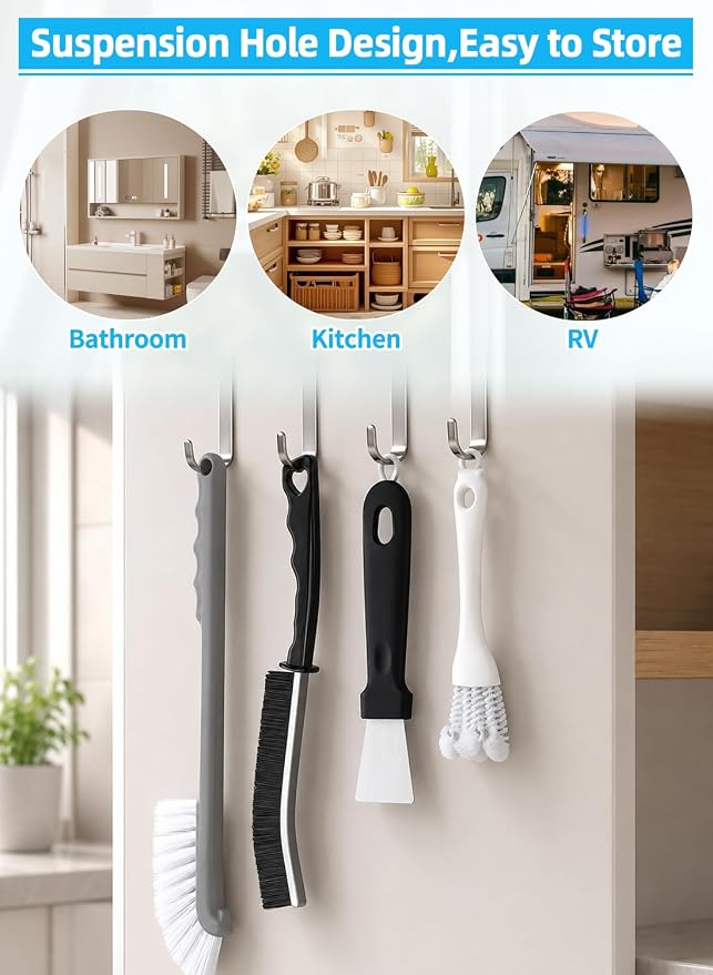 20Pcs Crevice Cleaning Brush Set, Hard Bristle Scrub Brushes for Gaps | Deep Cleaning Window Groove, Cleaning Brush for Sliding Door, Sill, Tile Lines, Shutter, Corner, Sink, Teapot, Bottle