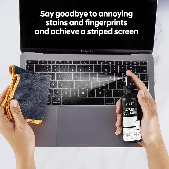 Screen Cleaner Spray Kit (2X) - TV Screen Cleaner Spray and Microfiber Cleaning Cloth, Computer Screen Cleaner for LCD LED OLED TV, Car, Smartphone, iPad, Laptop, iPhone, MacBook (2 Pack)