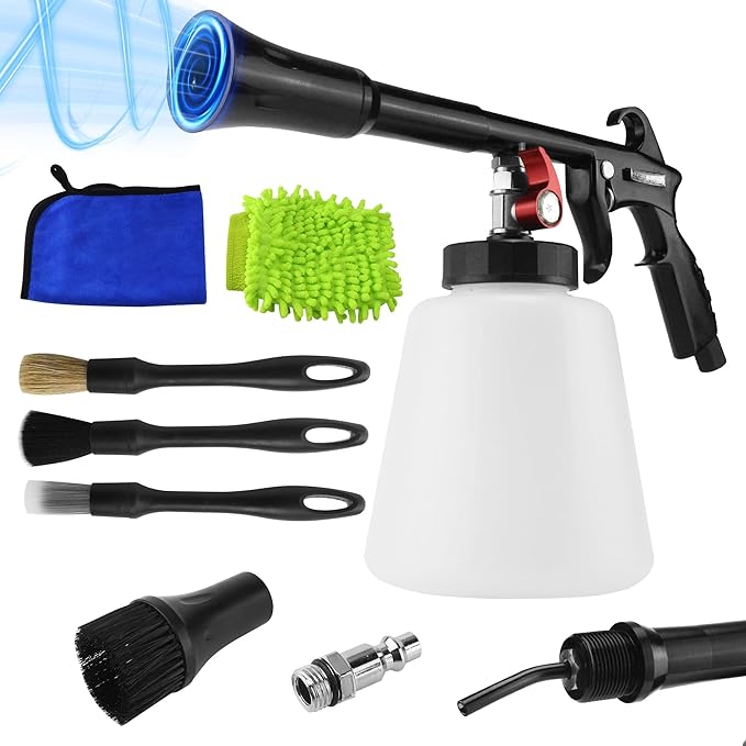 HANDY Tornado Air Cleaning Gun Powerful Air Blast for Dust & Dirt Removal | Car Blow Gun 80-160PSI High Pressure 2 Nozzles Surface Cleaning Tool