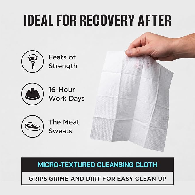 Duke Cannon Cold Shower Cooling Field Towels, 15 Count, 1 Box | Menthol, aloe and jojoba provide instant cooling and cleansing with 15 individually wrapped towels in a resealable pouch.