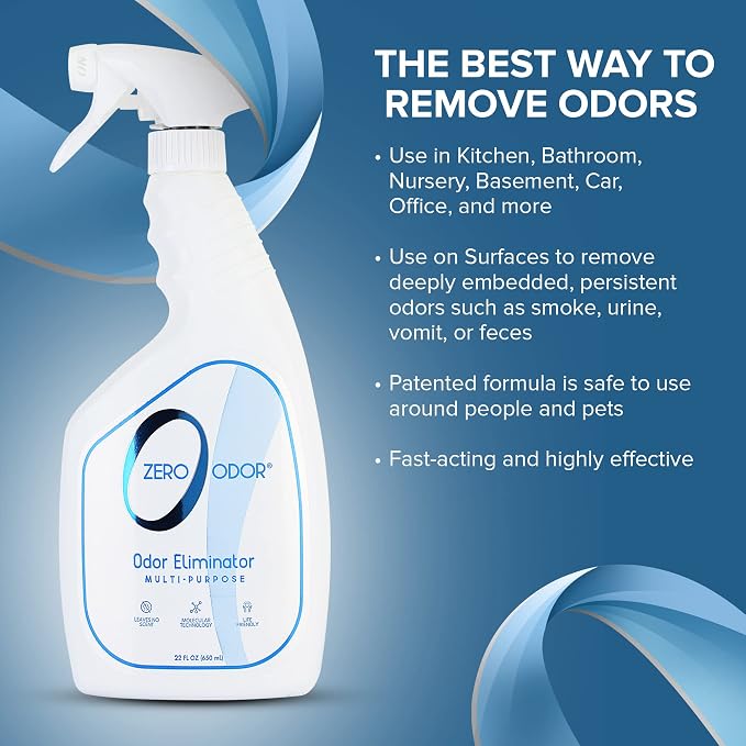 Zero Odor - Multi-Purpose Strong Odor Eliminator for Home, Office, Car, Bathroom, Hotel, Room Deodorizer, and Odor Neutralizer, 22Oz (Pack of 2)
