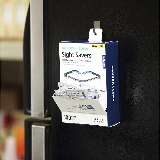 Bausch & Lomb Sight SaversLens Cleaning Wipes - Pre-Moistened Tissues, Anti-Fog and Anti-Static - Cleans Glass and Plastic, 100 Count (Pack of 2)
