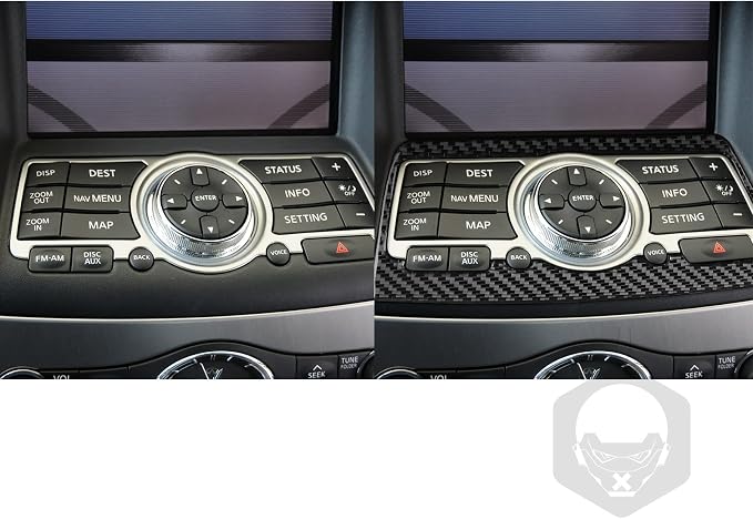 Real Carbon Fiber Trim for Infiniti Accessories | for G35 G37 G25 Q60 Q40 2007-2015 X S Sedan Coupe Convertible Navigation Control Switch Frame Interior Thick Overlay Decal