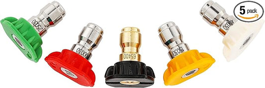 Tool Daily Pressure Washer Nozzle Tips Multiple Degrees, 1/4 Inch, 3.0 GPM | Power Washer Tips Set for Car Washing, 1/4" Quick Connect, 4000 PSI, 5 Pack