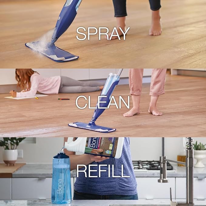 Bona Hardwood Floor Cleaner Refill - 128 fl oz - Lavender Thyme Scent | Residue-Free Floor Cleaning Solution Spray Mop and Spray Bottle Refill - For Wood Floors