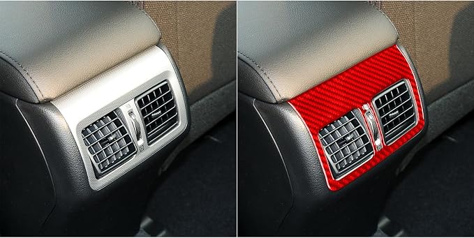 Real Carbon Fiber Trim for Toyota Camry Accessories | for 2012 2013 2014 Rear Row Air Vent Wind Outlet Decoration Panel Interior Thick Overlay Decal