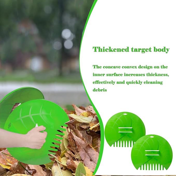 Hand Rakes,Leaf Scoops and Leaf Claws for Picking up Leaves | Grass Clippings and Lawn Debris,Light Green,1set（2pcs）