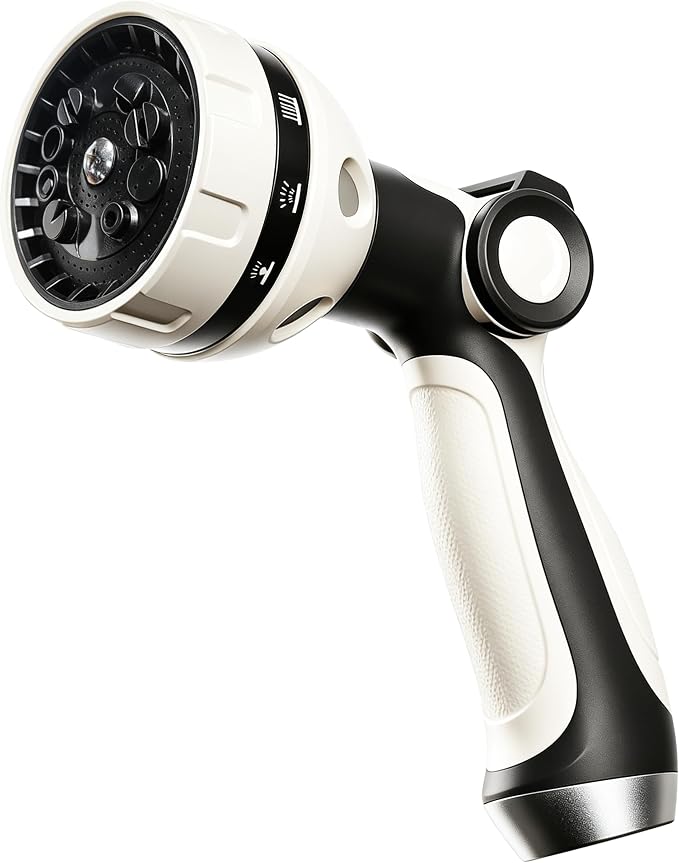 Garden Hose Nozzle - 10 Spray Patterns Water Sprayer Nozzle | Thumb Control On/Off Valve,Adjustable Flow Control Hose Gun Leak-Proof Water Attachment for Outdoor Lawn, Gardening,Car & Pet