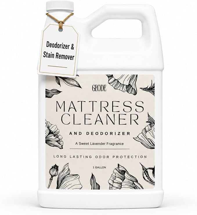 GEODE Mattress Cleaner & Deodorizer – Natural Enzyme Formula for Stain & Odor Removal, Sweet Lavender Aroma, Eco-Friendly & Non-Toxic, Safe for All Fabrics – Gallon (128fl oz)