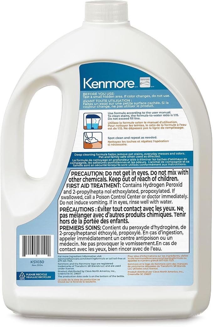 Kenmore KS1030 OXY Carpet Cleaner Professional Cleaning Formula, 64 oz | Spot & Stain Shampoo Solution