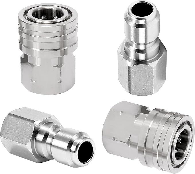 M MINGLE Pressure Washer Adapter, 2 Sets 3/8 Inch NPT Quick Connect Fitting | Stainless Steel Pressure Washer Fittings, Female Power Washer Quick Disconnect Kit, 5000 PSI