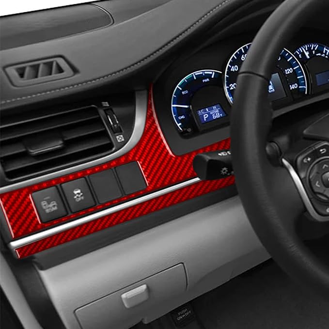 Real Carbon Fiber Trim for Toyota Camry Accessories | for 2012 2013 2014 Engine Start Stop Panel Ignition Control Lower Decoration Panel Interior Thick Overlay Decal