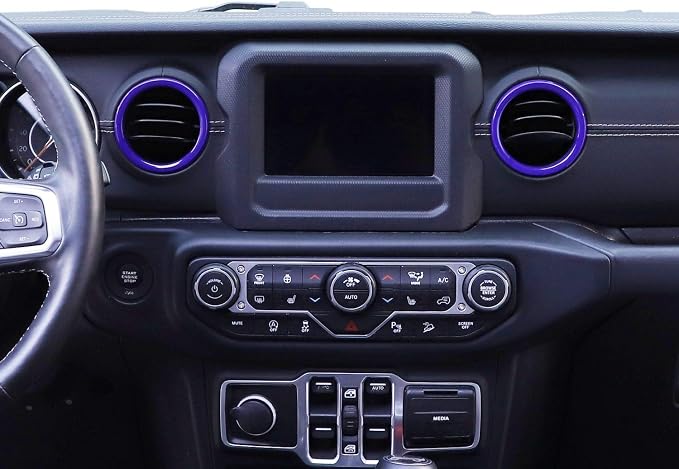 JeCar Interior Trim Kit Dashboard Air Conditioner Vent Ring Interior Accessories Compatible with Jeep Wrangler 2018-2023 JL & 2020-2023 Gladiator JT, Purple