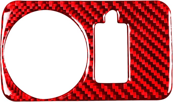 Red Real Carbon Fiber Trim for Ford Mustang Accessories | for GT Shelby 2005 2006 2007 2008 2009 Headlight Switch Button Cover Interior Thick Overlay Decal