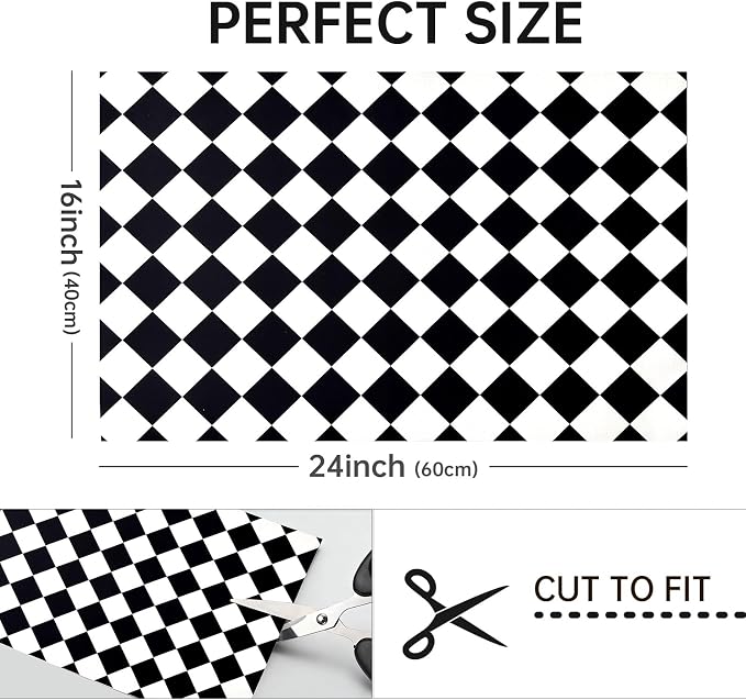 Checkered Dish Drying Mat for Kitchen Counter 24x16 Inch Super | Resistant Mat Reusable Place Mats,Aesthetic Coffee Car Accessories,Office Desk Pad Protector