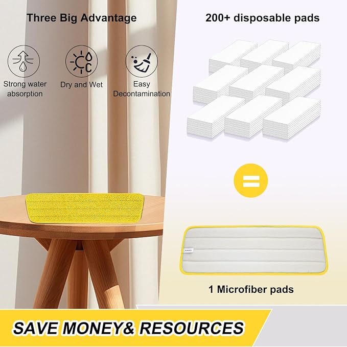 16.5 Inch Reusable Mop Pads Microfiber Spray Mop Replacement Heads for Wet/Dry Mops Compatible with Bona Floor Care System (6 Pack)