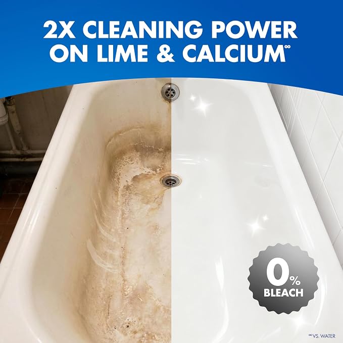 Lysol Power Limescale Remover Bathroom Cleaner Spray, Hard Water Stain Remover, Disinfecting Multipurpose Cleaner for Shower & Bathtub, Tough on Lime & Calcium, 0% Bleach, Atlantic Fresh Scent, 32oz