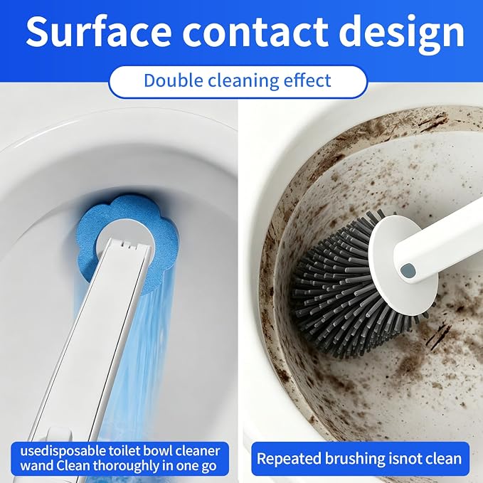 48 PCS Disposable Toilet Bowl Brush Refills, Disposable Toilet Brush Heads, Toilet Wand Disposable Refill Heads, Disposable Replacement Head