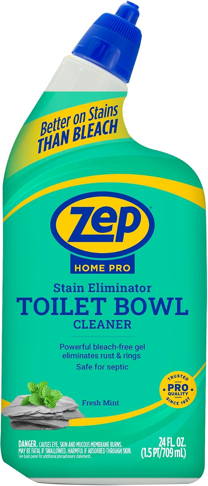 Zep Home Pro Pro-Strength Stain Eliminator Toilet Bowl Cleaner - 24 FL OZ (1 Pack) - Dissolves Tough Limesacle and Rust Stains