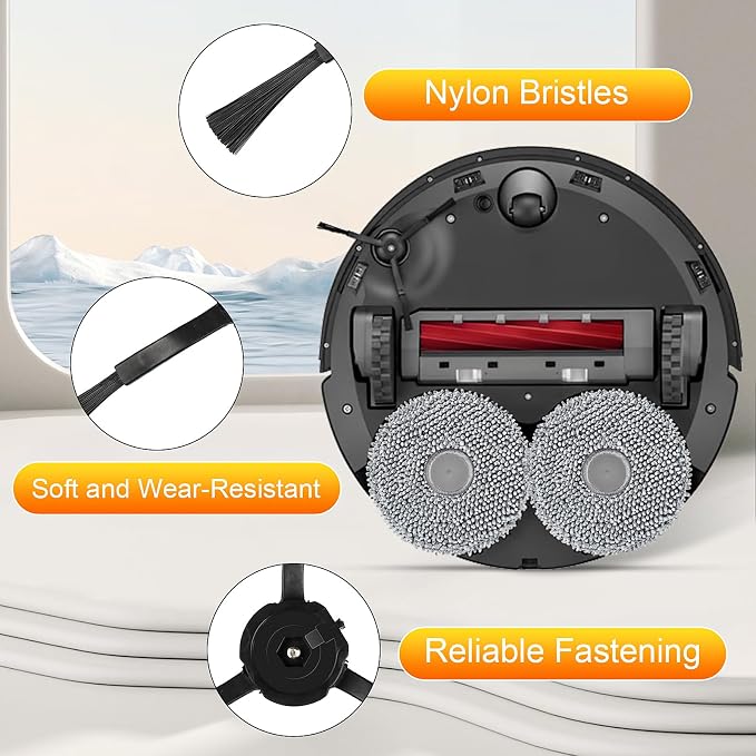 22 Pack Replacement Parts for Roborock Qrevo S/Pro/Plus/MaxV Robot Vacuum | 【Not for Q Revo】2 Mainbrush 4 Filter 4 Dust Bags 4 Mop Pads 6 Sidebrush 1 Cleaning Brush 1 Screwdriver