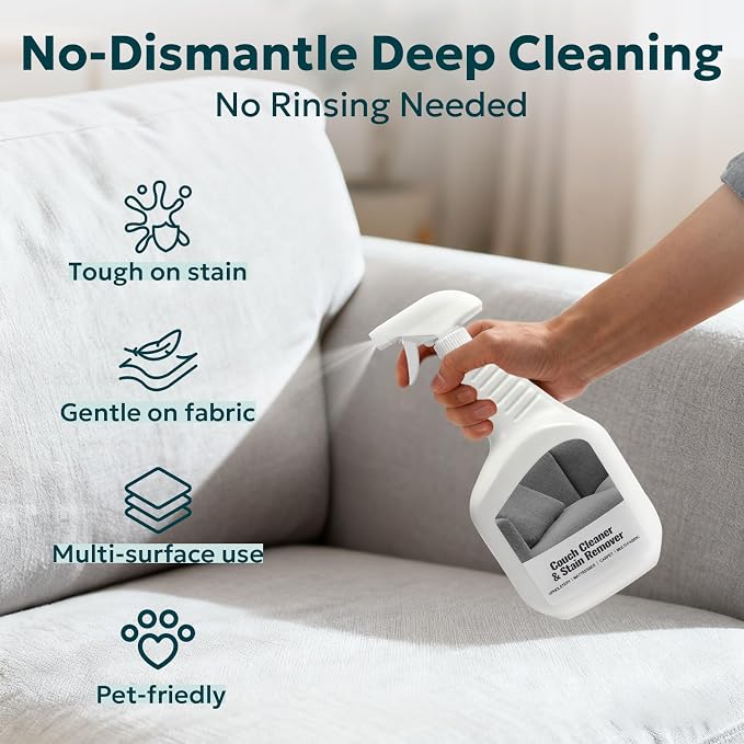 Upholstery Cleaner for Couch Furniture: Strength Multi-Surface Stain Remover Spray for Carpet Spot - Pet-Safe Non-Toxic Quick-Drying for Fabric Sofas Rug Furniture Couches & Car Interiors | for Carpet Spot - Pet-Safe Non-Toxic Quick-Drying for Fabric S...