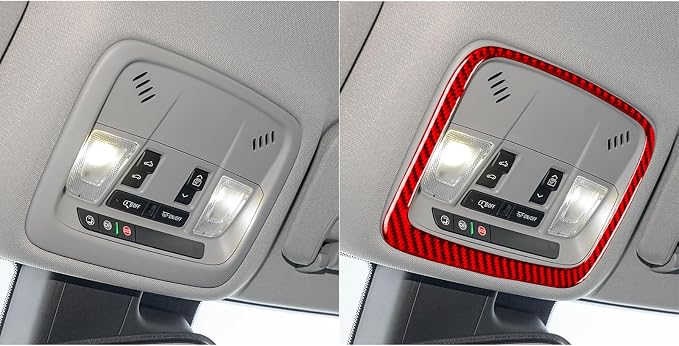 Real Carbon Fiber Trim for Chevy Malibu 9th Gen Accessories | for 2016-2024 Roof Reading Light Panel Frame Sticker Interior Thick Overlay Decal