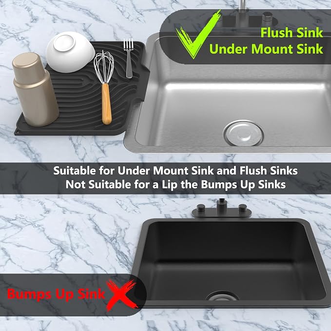 Dish drying mats for kitchen counter,14.6"×11"Silicone Self-Draining mat | Various sizes and colors,Self-Draining Slope Structure,Enabling faster drying,Heat-Resistant,Easy to clean,Food-grade