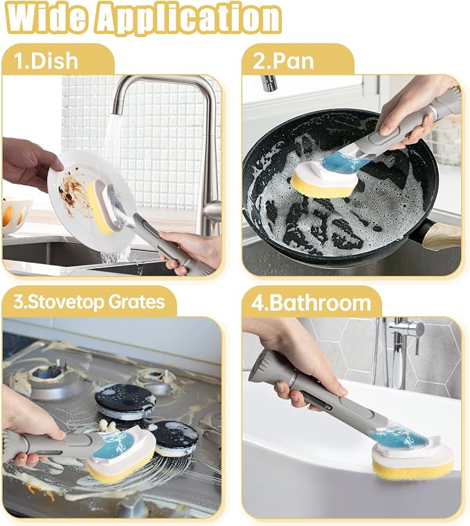 8 Packs Dish Wand Sponge Refills for Scrub Daddy Dish Daddy - Replacement Heads for Dish Sponges, Non Scratch Dish Washing Scrubbers, Ideal for Kitchen Cleaning, Yellow (Only Sponge Heads)