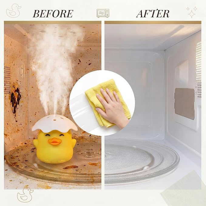 Mifoci 2 Pcs Microwave Steam Cleaner with 2 Matching Towels Duck Microwave Cleaner Add Vinegar and Water Clean Easily in Minutes for Kitchen Office Cleaning Gadgets Accessories Gifts
