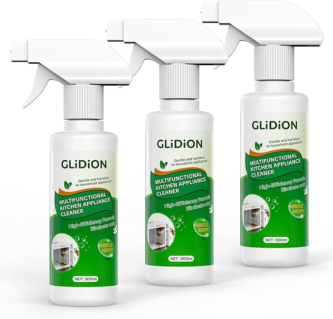 Multifunctional Kitchen Appliance Cleaner, Low-Irritation Degreaser for Oven, Air Fryer, Microwave, Refrigerator & Stove, Non-Corrosive, No Harsh Fumes, with Foam Sprayers, 10.1 Fl Oz*3PCS