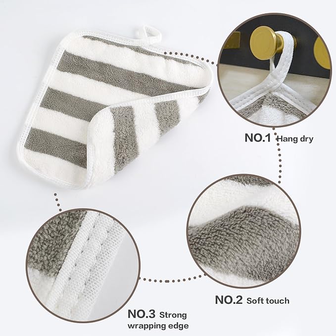 SINLAND Microfiber Facial Cloths Fast Drying Washcloth 8inch x 8inch Absorbent Face Wash Cloth Soft Makeup Remover Cloths