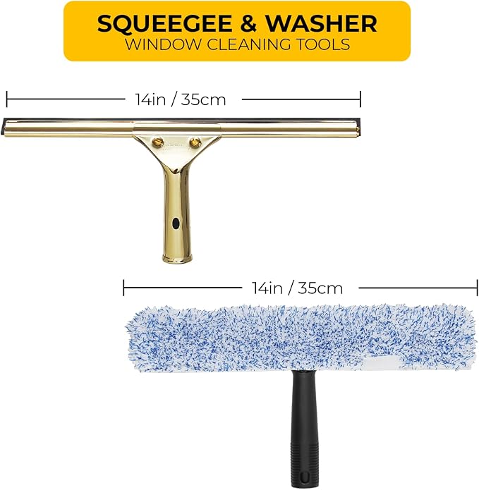Window Cleaning Side Bucket On a Belt Holster Holds 3 Squeegees and a Washer