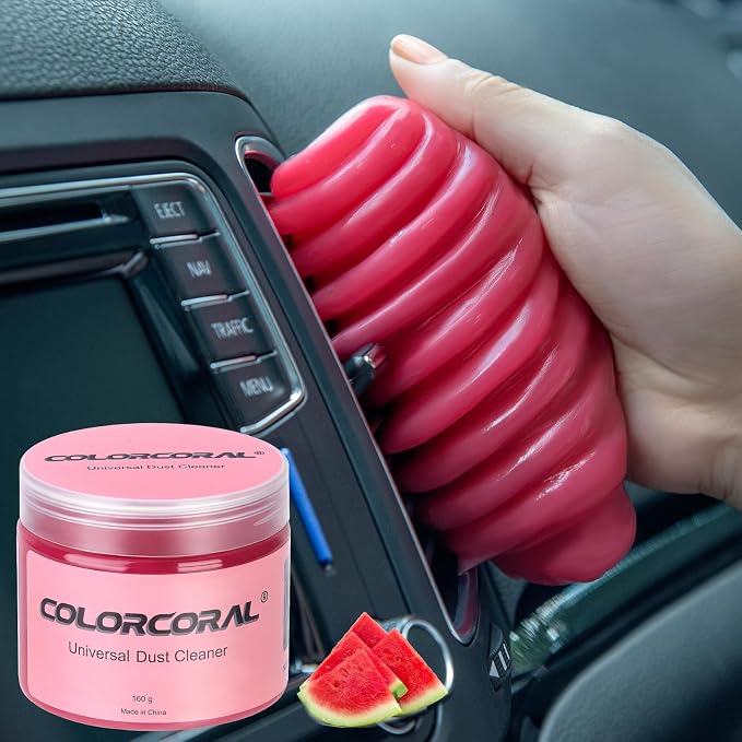 ColorCoral Cleaning Gel for Car Universal Gel Cleaner Auto Detailing Car Vent Keyboard Cleaning Putty Car Interior Cleaner Dashboard Dust Remover Putty Auto Duster Cleaning Kit 160G - Rose Red | Cleaning Putty Detailing Car slime Vent Keyboard Car Inte...