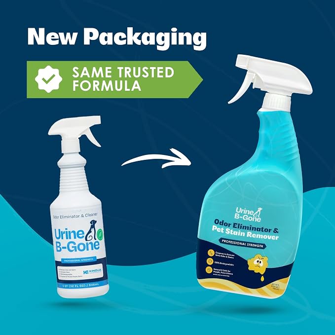 Urine B-Gone, Professional Enzyme Odor Eliminator & Pet Stain Remover, Human, Cat & Dog Urine Cleaner, Effective on Laundry, Carpets & More, Original Scent, 32oz