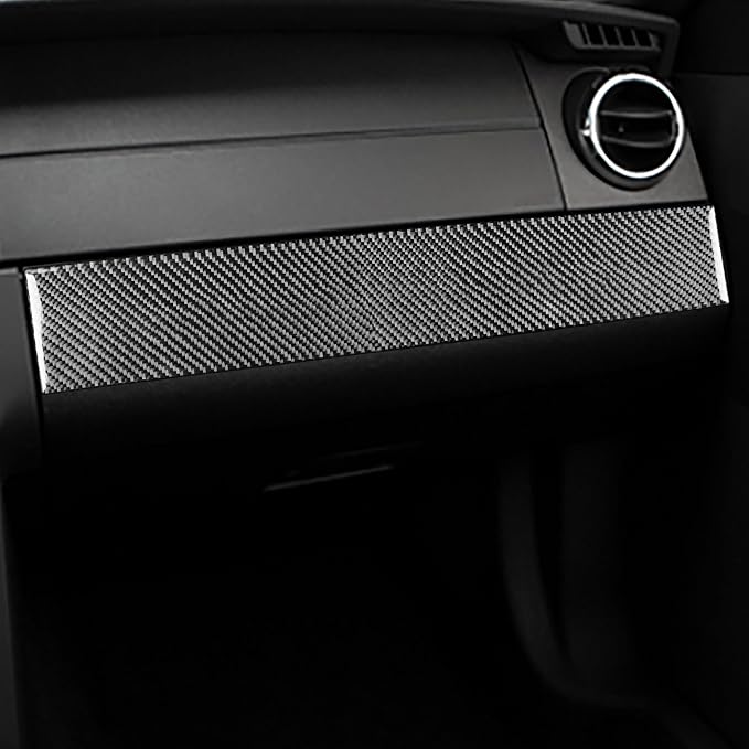 Real Carbon Fiber Trim for Ford Mustang GT Shelby Accessories | for 2005 2006 2007 2008 2009，Co-pilot Central Console Dashboard Cover Strip，Thick Overlay Sticker Decal
