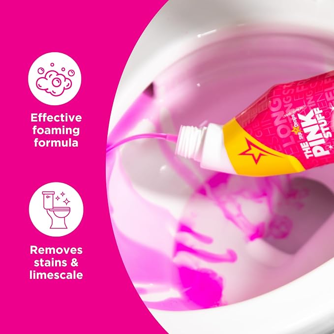 The Pink Stuff Miracle Toilet Cleaner, Powerful Stain-Removing Gel, 25 Fl Oz