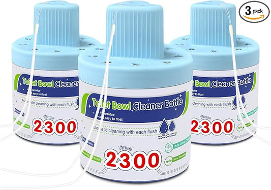 Msvvko Toilet Bowl Cleaners, Blue Cleaner Tablets in Bottle, Deodorizes, Freshens Odors, Drops Into Toilet Tank, Long Lasting Slow Release, Septic tank safety - 3 packs