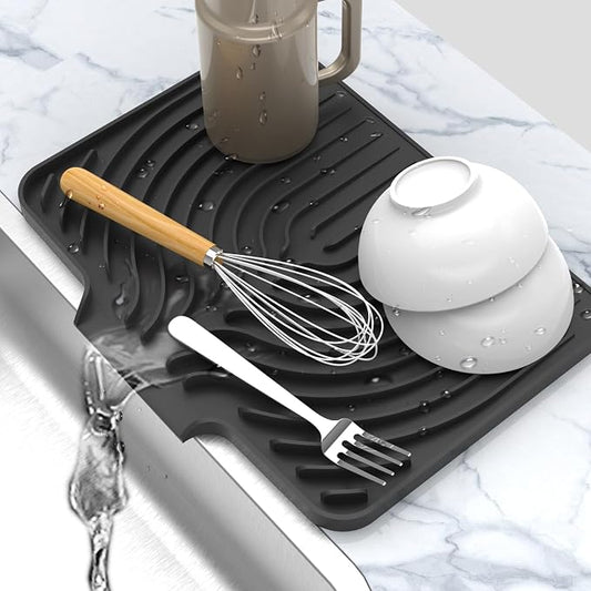 Dish drying mats for kitchen counter,14.6"×11"Silicone Self-Draining mat | Various sizes and colors,Self-Draining Slope Structure,Enabling faster drying,Heat-Resistant,Easy to clean,Food-grade
