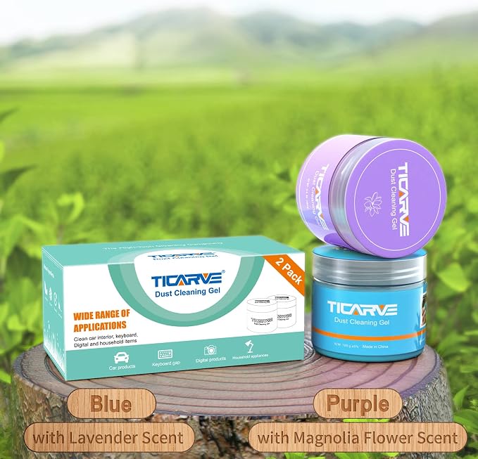 TICARVE 2Pack Cleaning Gel for Car Cleaning Putty Car Slime for Cleaning Car Detailing Putty Detail Tools Car Interior Cleaner Automotive Car Cleaning Kits Keyboard Cleaner Blue Purple (320g/11.2oz) | Detail Tools Car Interior Cleaner Automotive Cleani...