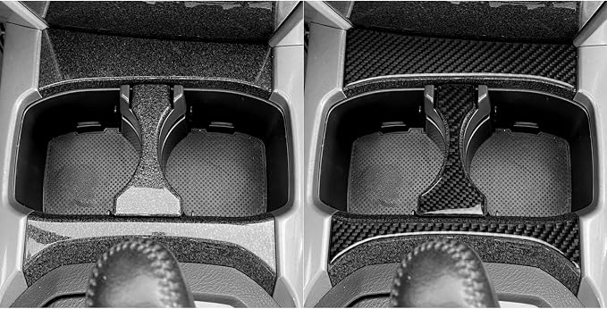 Cup Holder Stickers Fit for Toyota 4Runner(N210) 2003-2009 | for SR5/Sport Edition/Limited | Real Carbon Fiber | Accessories | Center Console Cup Holder Side Trim | Thick Overlay