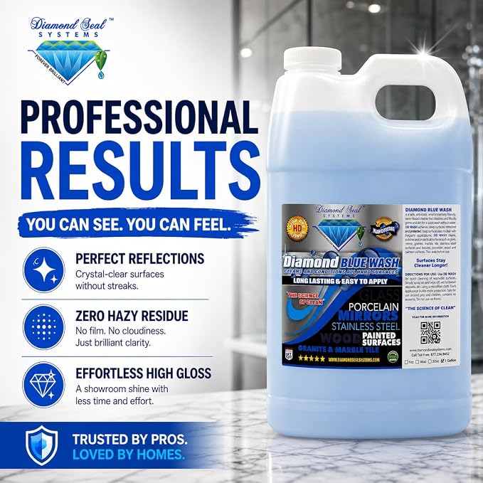 Nano-Tech Repellent Wash - Multi-Surface Glass Cleaner Spray for Granite, Wood, Stainless Steel & Kitchen Appliances - Cleaning Supplies - Made in USA 1 Gallon
