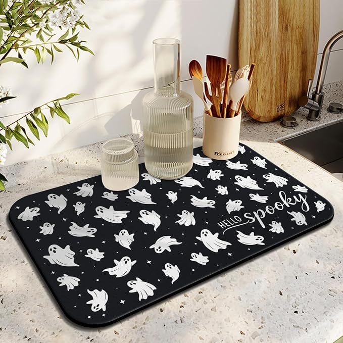 Fun Coffee Mat 19inx12in,Coffee Bar Mat for Countertops,Absorbent Hide Stain Anti-Slip Coffee Bar Accessories Fit Under Coffee Machine Mat,dish Drying Mats for Kitchen