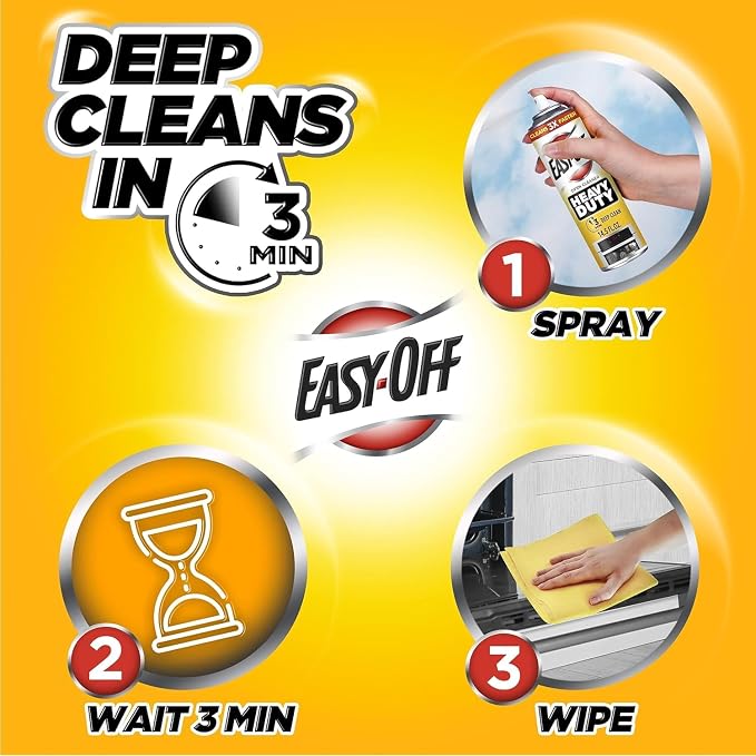 Easy-Off Heavy Duty PRO size Oven Cleaner Foam, Removes Grease & Burned-On Food, For Ovens, Grill Grates & More 24oz (6-count)