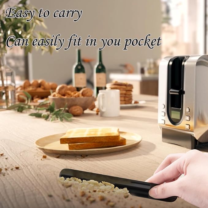 Table Crumb Sweepers for Servers, Bread Crumber Cleaner Stainless Steel Table Crumbers for Tablecloth in Restaurants and Homes, Servers, Waitresses Tool Accessories (Black, 3)